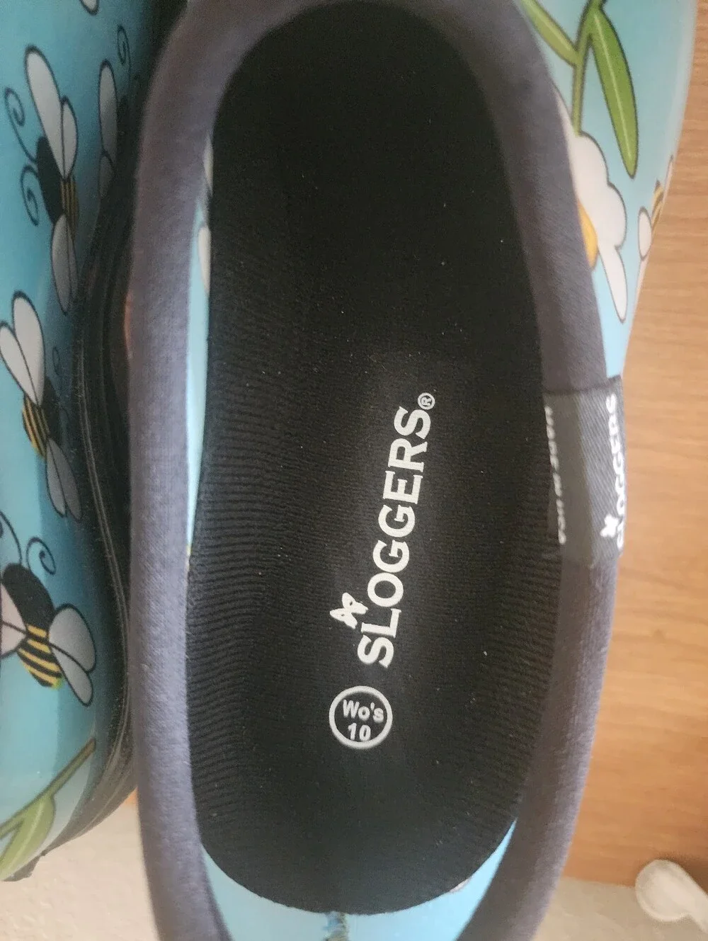 Sloggers Blue Floral & Bee Womens  Rain Clogs